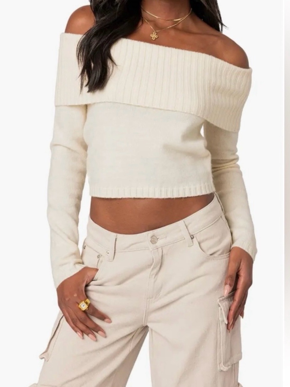 NWT Edicted Women's jumper Cream- Size S